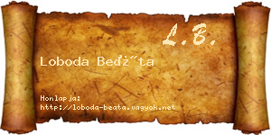 Loboda Beáta névjegykártya