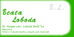 beata loboda business card